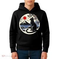 Kawaii Cat Anime Japanese Retro Funny Cat Gift Kids Hoodie thumb 4