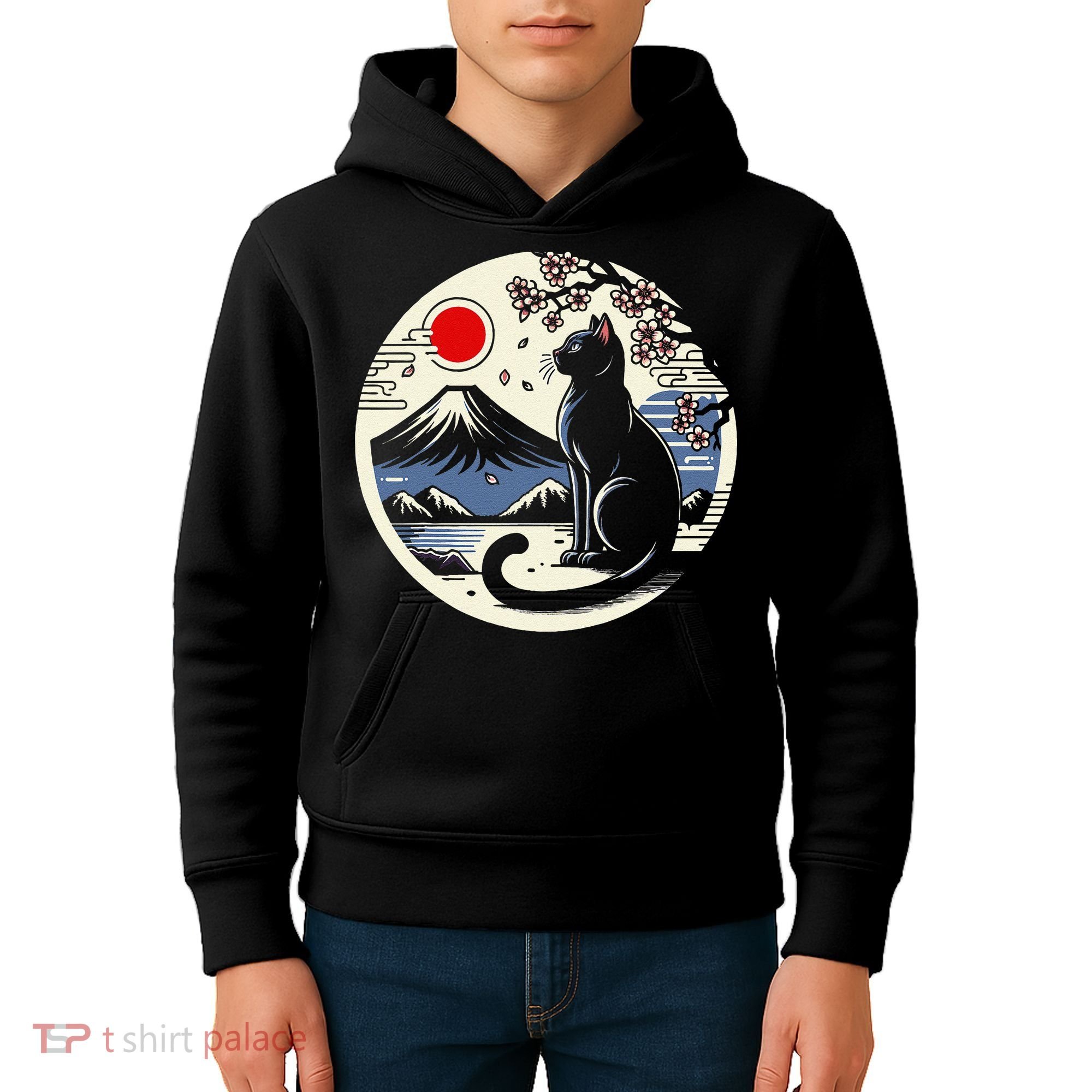 Kawaii Cat Anime Japanese Retro Funny Cat Gift Kids Hoodie