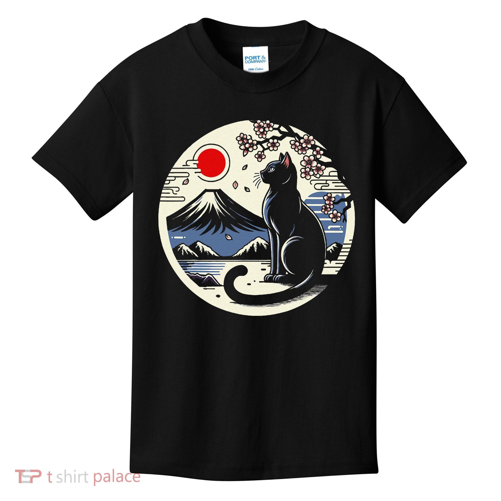 Kawaii Cat Anime Japanese Retro Funny Cat Gift Kids T-Shirt