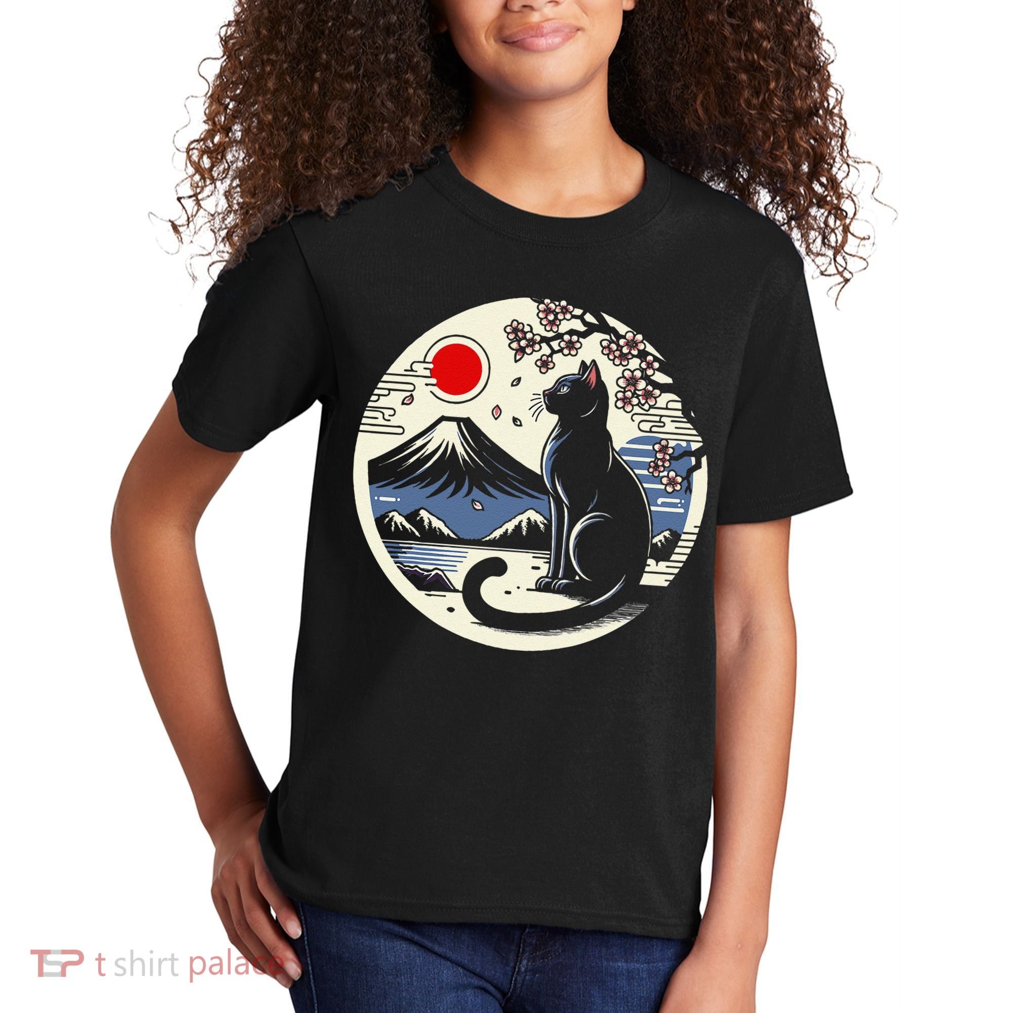 Kawaii Cat Anime Japanese Retro Funny Cat Gift Kids T-Shirt
