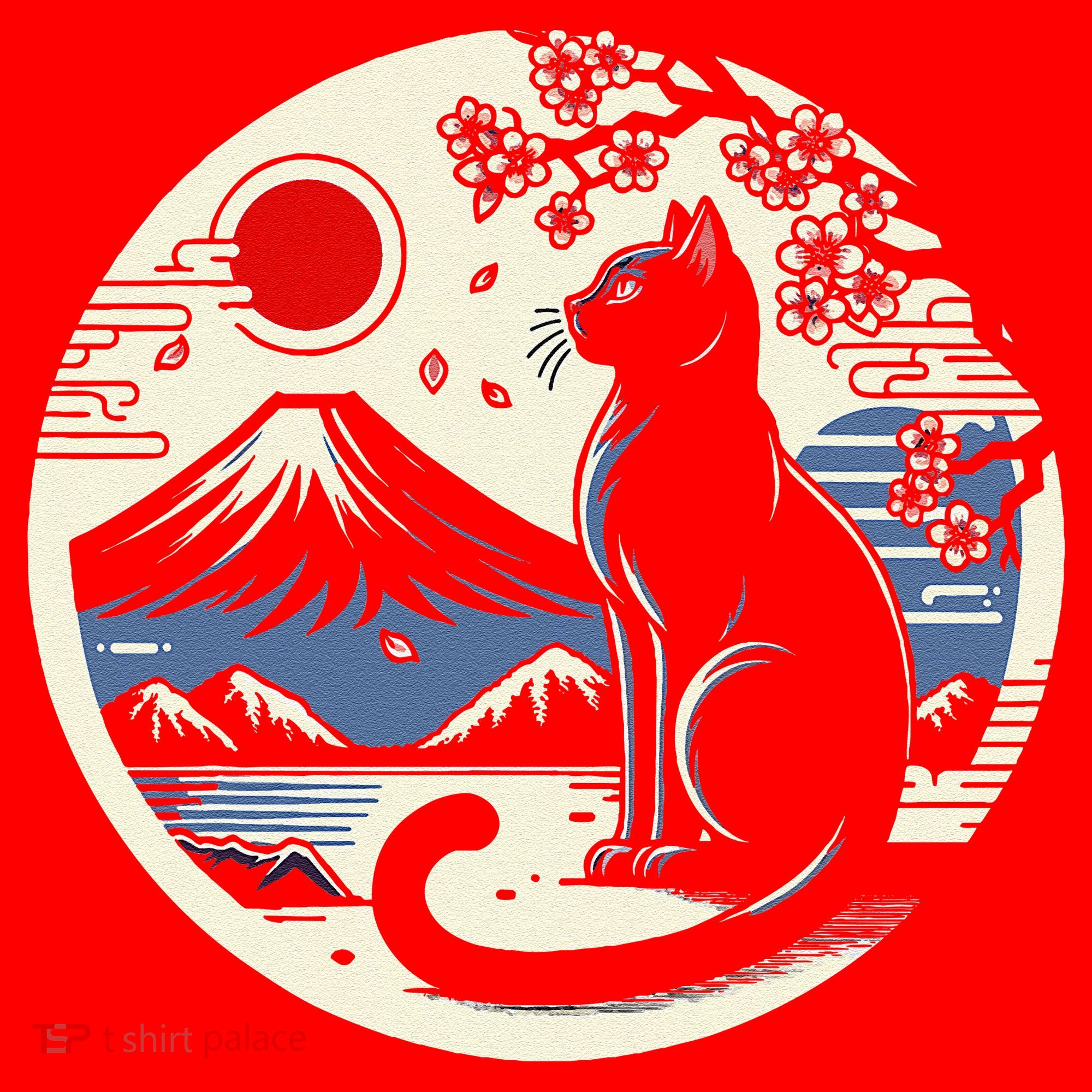 Kawaii Cat Anime Japanese Retro Funny Cat Gift Santa Hat