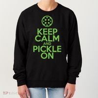Keep Calm And Pickle On Pickleball TShirt With Pickle Ball Women's Sweatshirt thumb 0