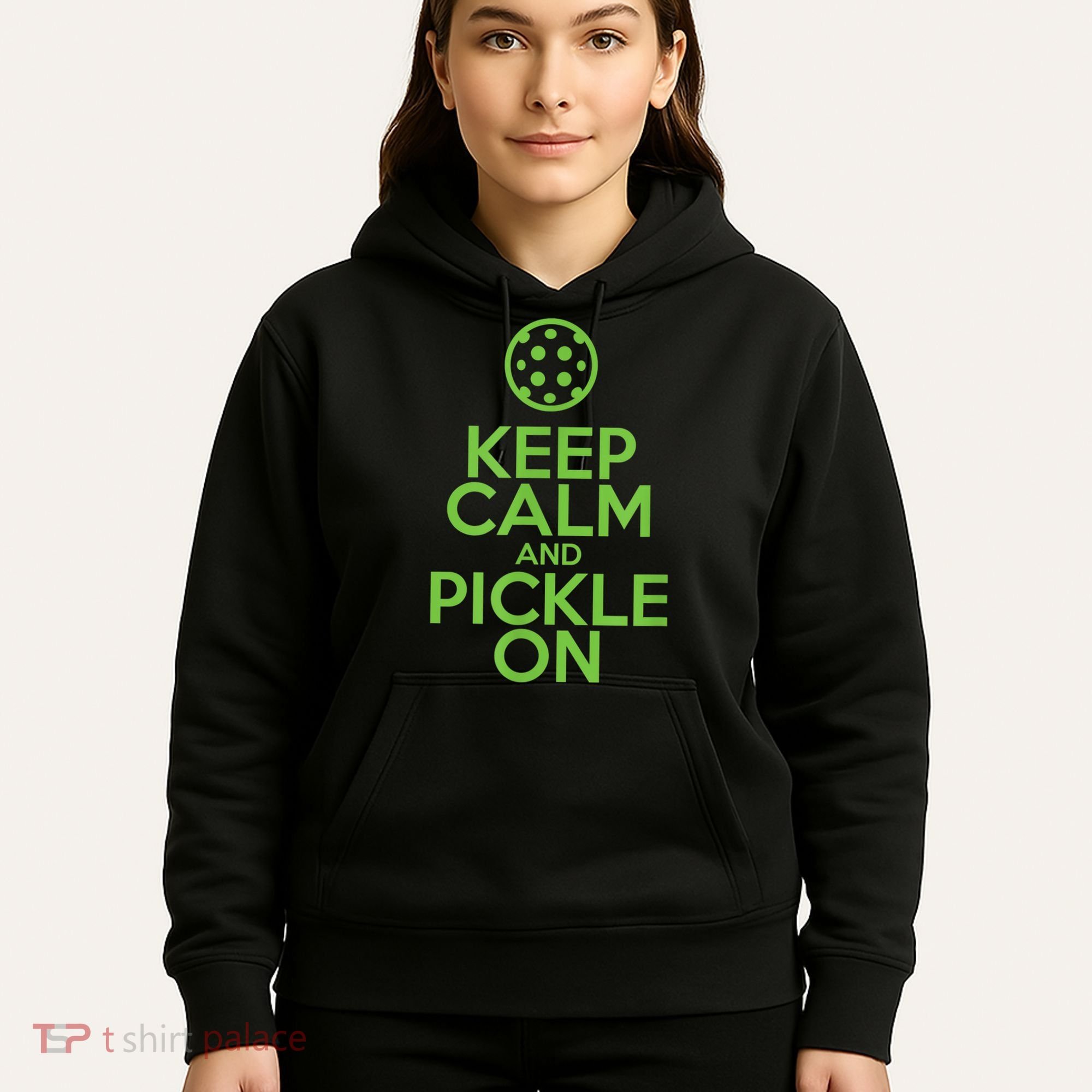 Keep Calm And Pickle On Pickleball TShirt With Pickle Ball Hoodie