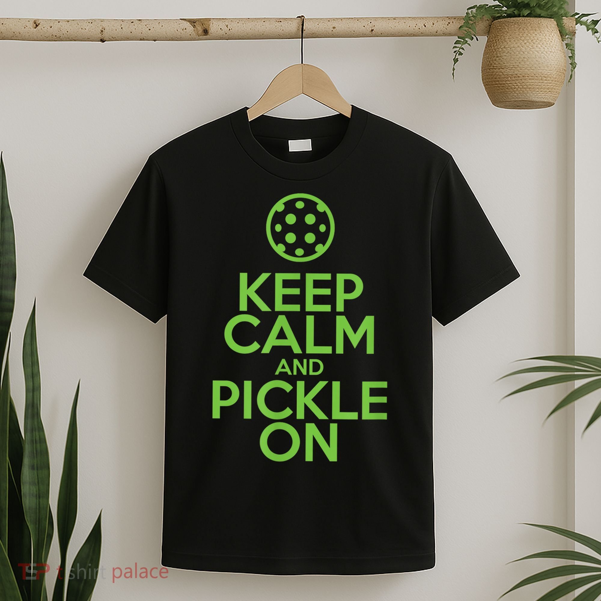 Keep Calm And Pickle On Pickleball TShirt With Pickle Ball T-Shirt