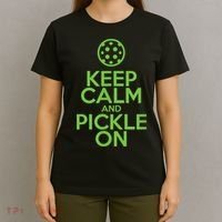 Keep Calm And Pickle On Pickleball TShirt With Pickle Ball T-Shirt thumb 4
