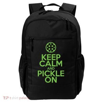 Keep Calm And Pickle On Pickleball TShirt With Pickle Ball Backpack