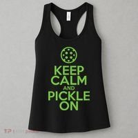 Keep Calm And Pickle On Pickleball TShirt With Pickle Ball Women's Tank Top thumb 3