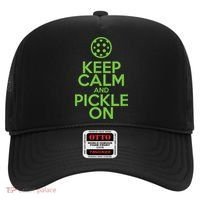 Keep Calm And Pickle On Pickleball TShirt With Pickle Ball Hat thumb 0