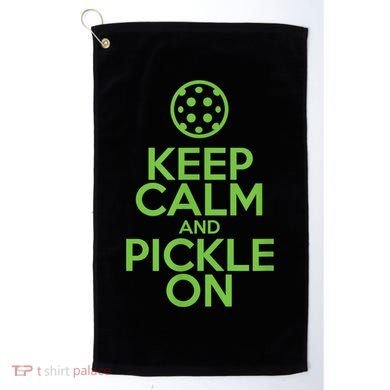 Keep Calm And Pickle On Pickleball TShirt With Pickle Ball Golf Towel