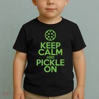 Keep Calm And Pickle On Pickleball TShirt With Pickle Ball Toddler T-Shirt thumb 2