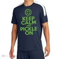 Keep Calm And Pickle On Pickleball TShirt With Pickle Ball Sport-Tek Competitor United Soccer Jersey thumb 0