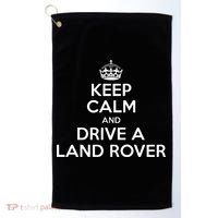 Keep Calm And Drive A Land Rover Funny Golf Towel thumb 0