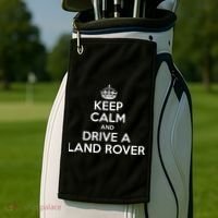 Keep Calm And Drive A Land Rover Funny Golf Towel thumb 2