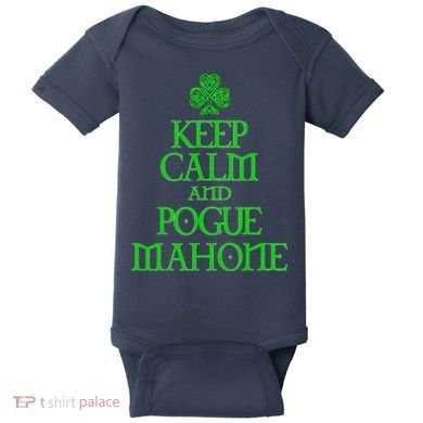 Keep Calm and Pogue Mahone funny Irish Celtic Baby Bodysuit
