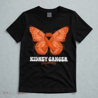 Kidney Cancer Awareness Month Orange Ribbon Butterfly T-Shirt thumb 5