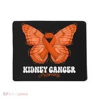Kidney Cancer Awareness Month Orange Ribbon Butterfly Mousepad thumb 0