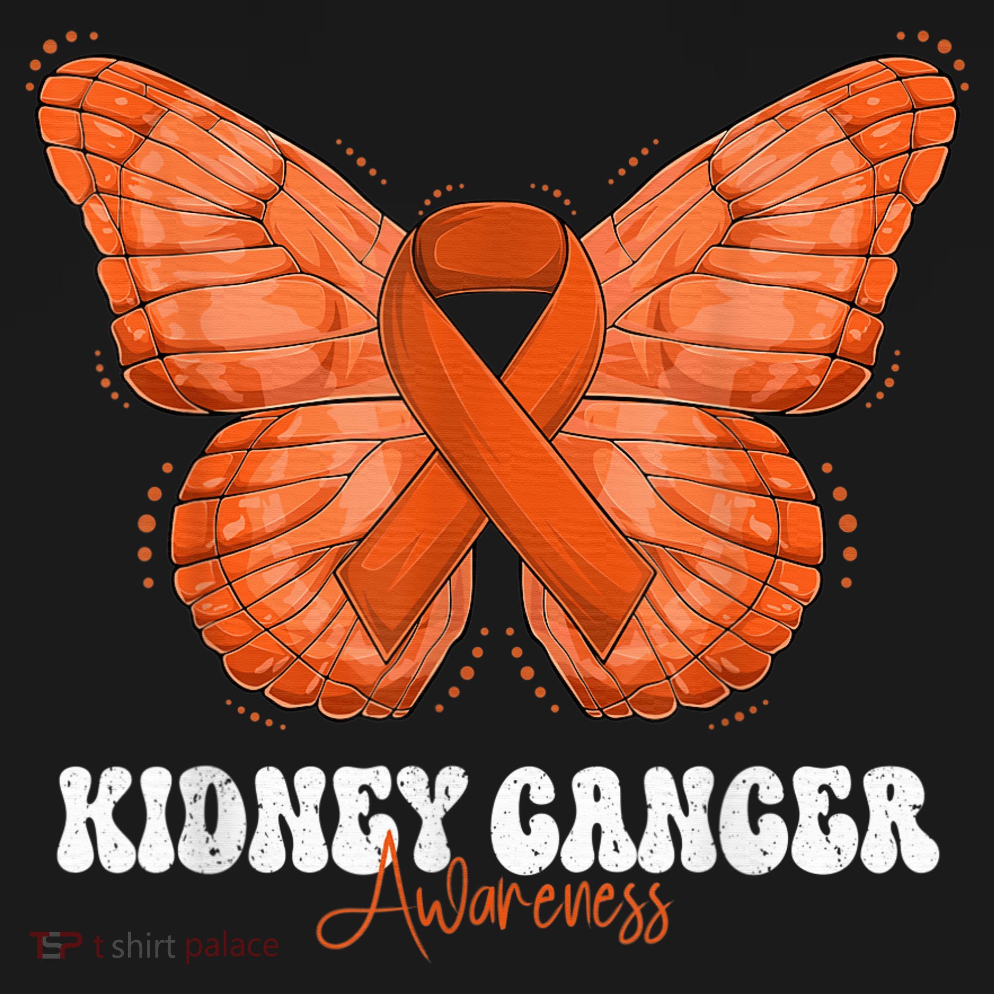 Kidney Cancer Awareness Month Orange Ribbon Butterfly Women's Tank Top