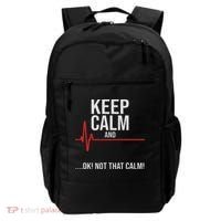 Keep Calm And Ok! Not That Calm! Funny Medical Ecg Emergency Backpack thumb 0