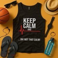 Keep Calm And Ok! Not That Calm! Funny Medical Ecg Emergency Tank Top thumb 4