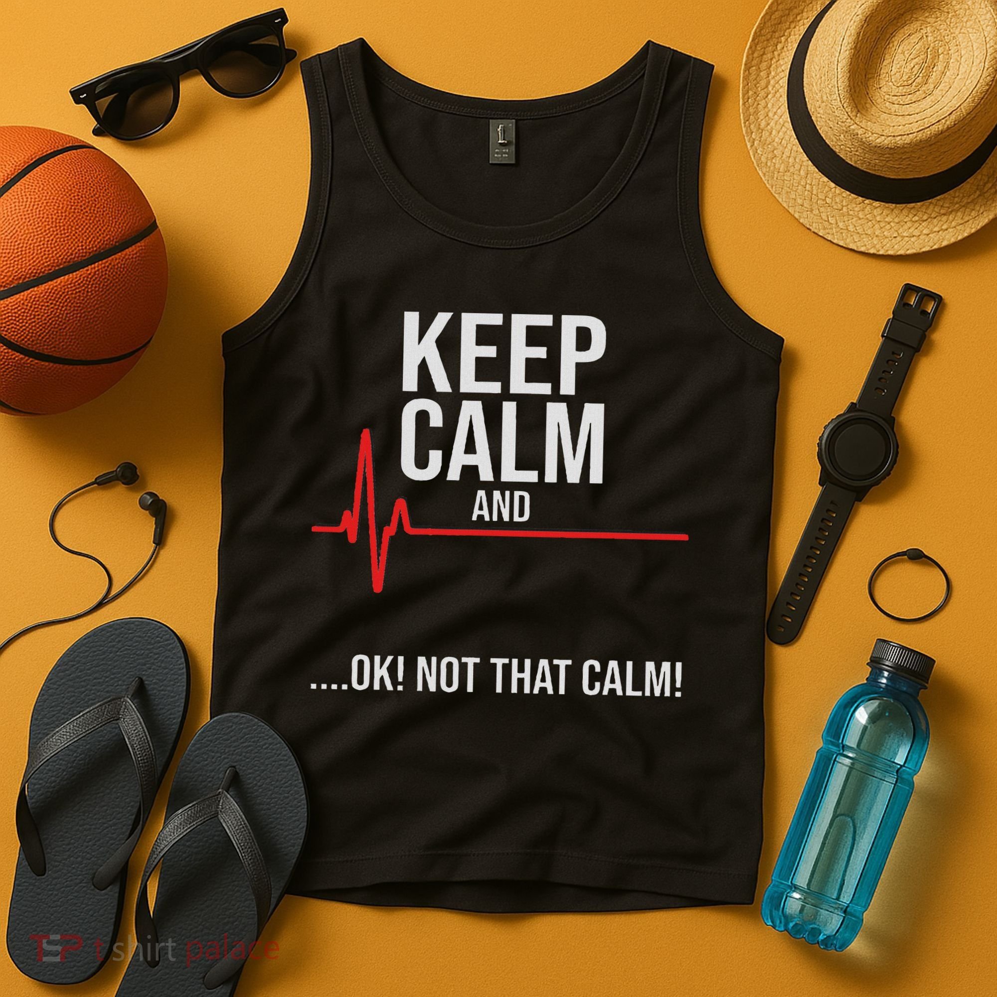 Keep Calm And Ok! Not That Calm! Funny Medical Ecg Emergency Tank Top