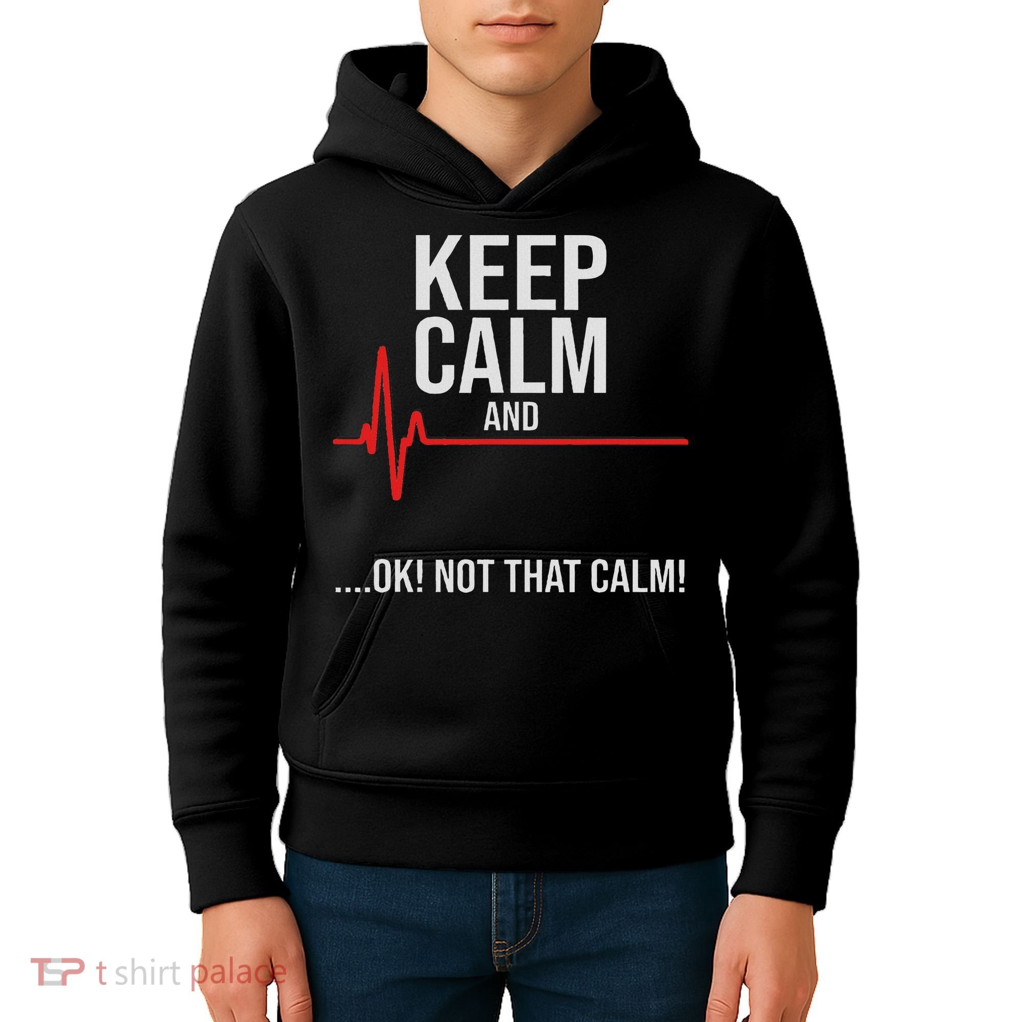 Keep Calm And Ok! Not That Calm! Funny Medical Ecg Emergency Kids Hoodie