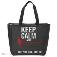 Keep Calm And Ok! Not That Calm! Funny Medical Ecg Emergency Tote Bag thumb 0