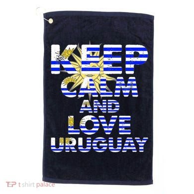 Keep Calm And Love Uruguay Golf Towel