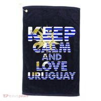 Keep Calm And Love Uruguay Golf Towel thumb 0