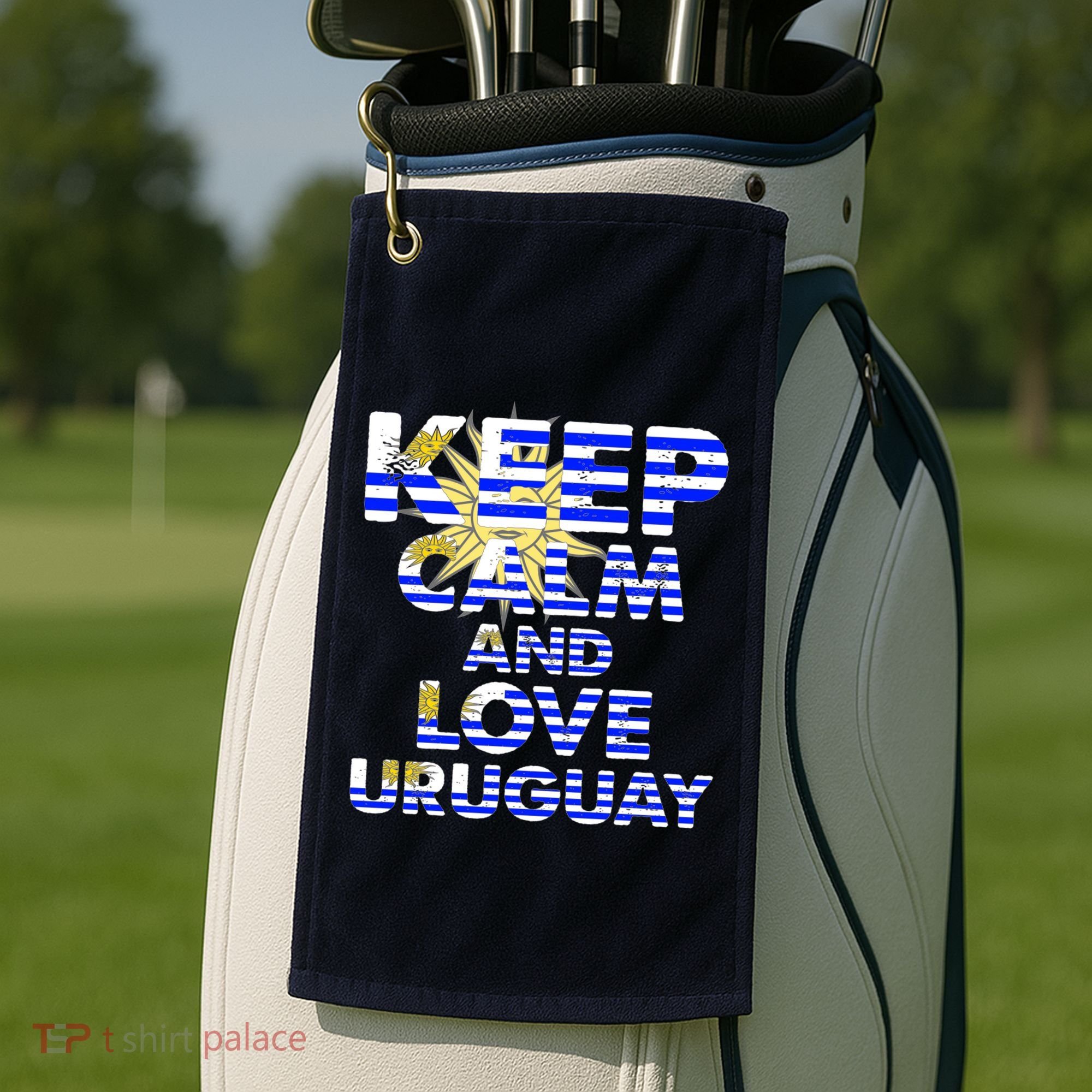 Keep Calm And Love Uruguay Golf Towel