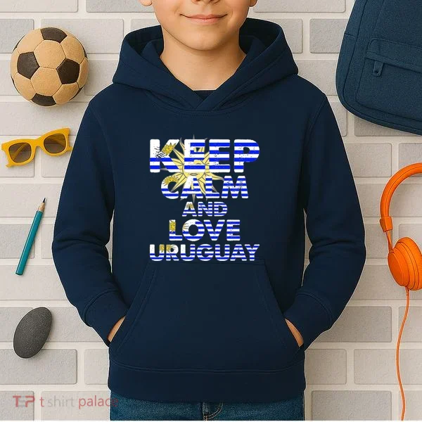 Keep Calm And Love Uruguay Kids Hoodie