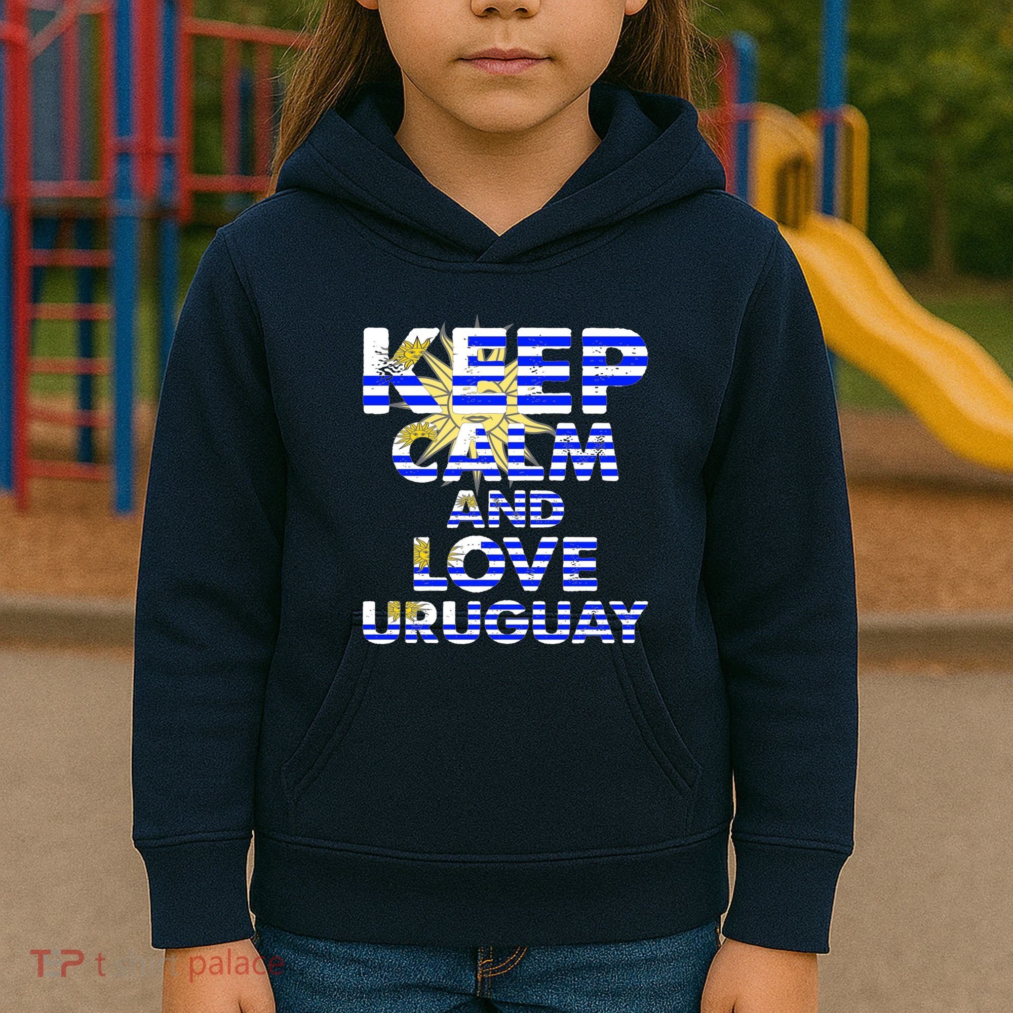 Keep Calm And Love Uruguay Kids Hoodie