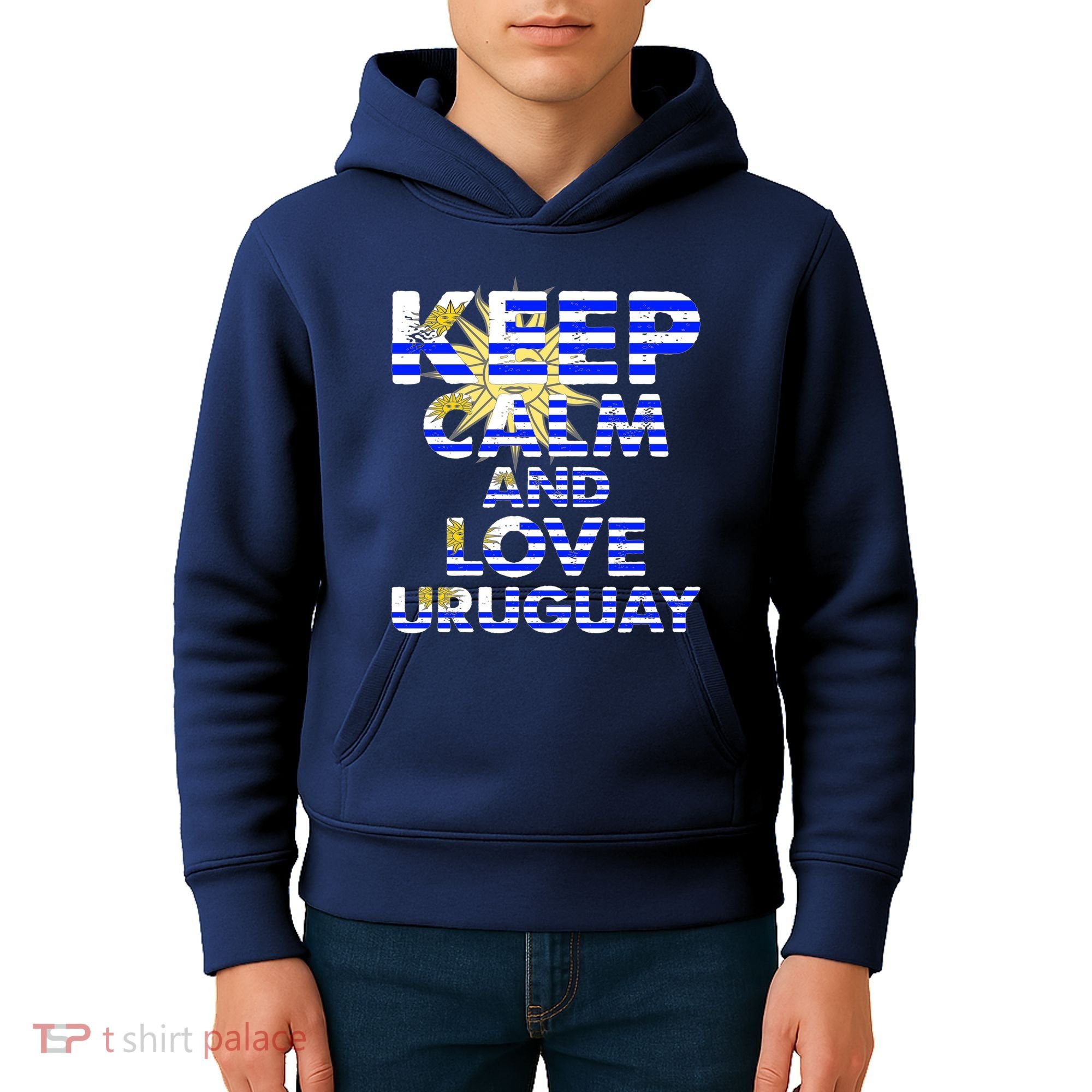 Keep Calm And Love Uruguay Kids Hoodie