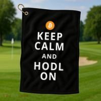 Keep Cam And Hodl On Bitcoin Golf Towel thumb 1