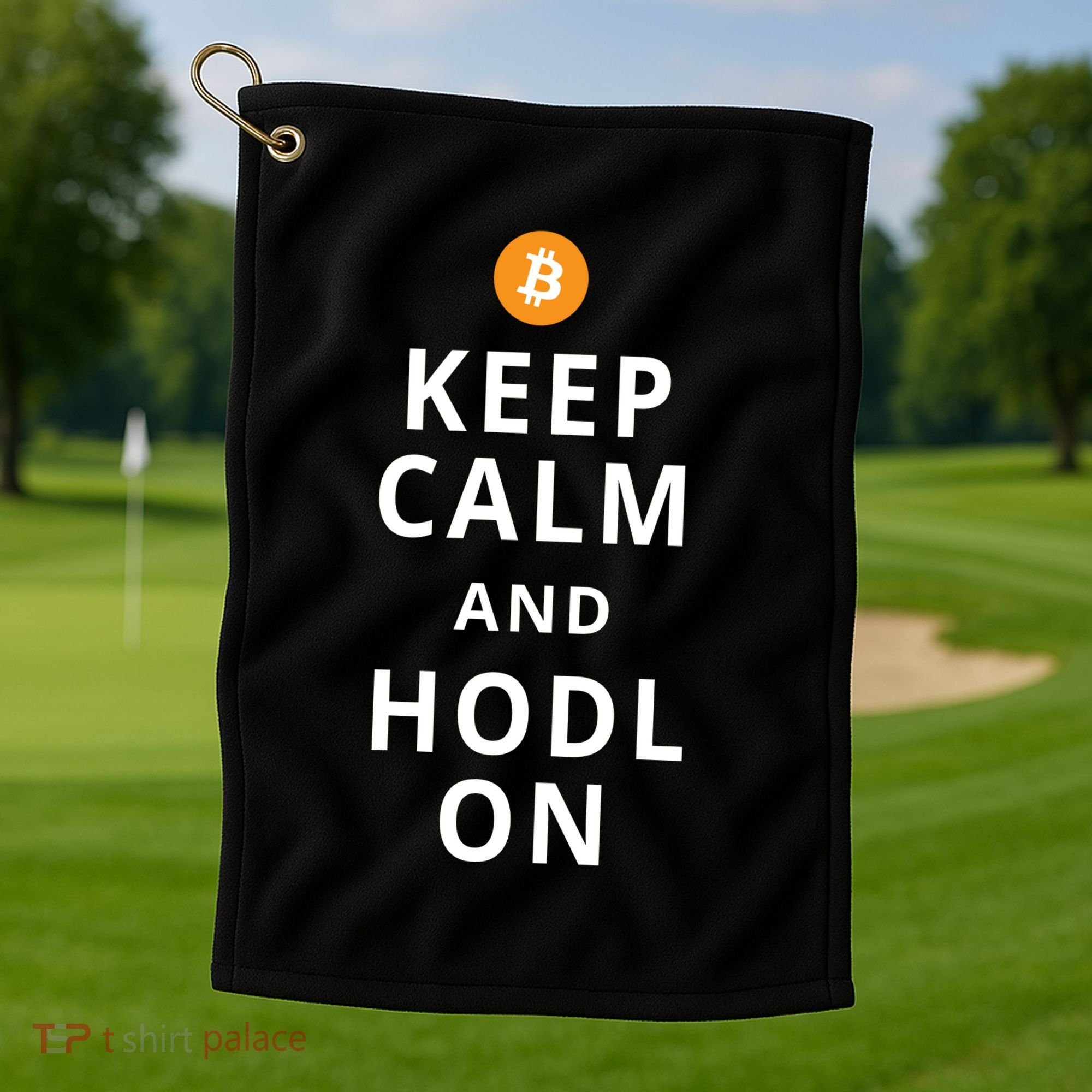 Keep Cam And Hodl On Bitcoin Golf Towel