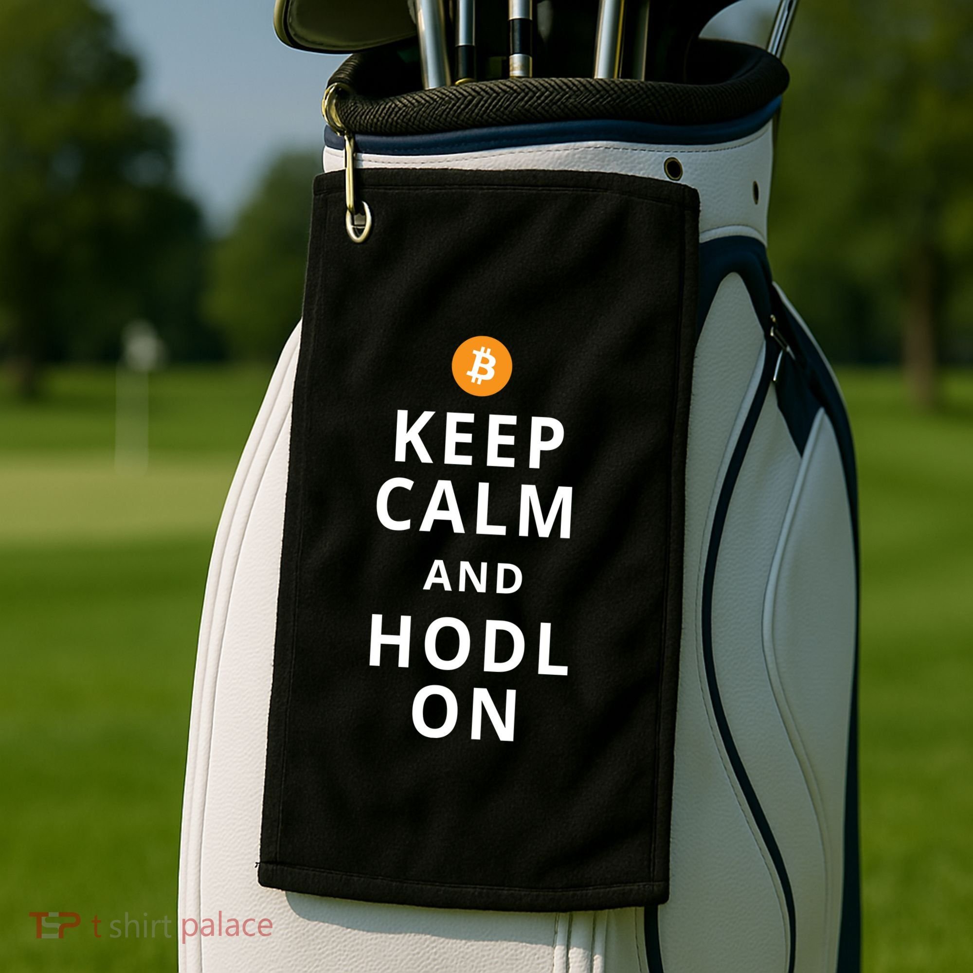 Keep Cam And Hodl On Bitcoin Golf Towel