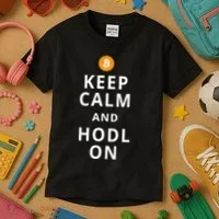 Keep Cam And Hodl On Bitcoin Kids T-Shirt thumb 3