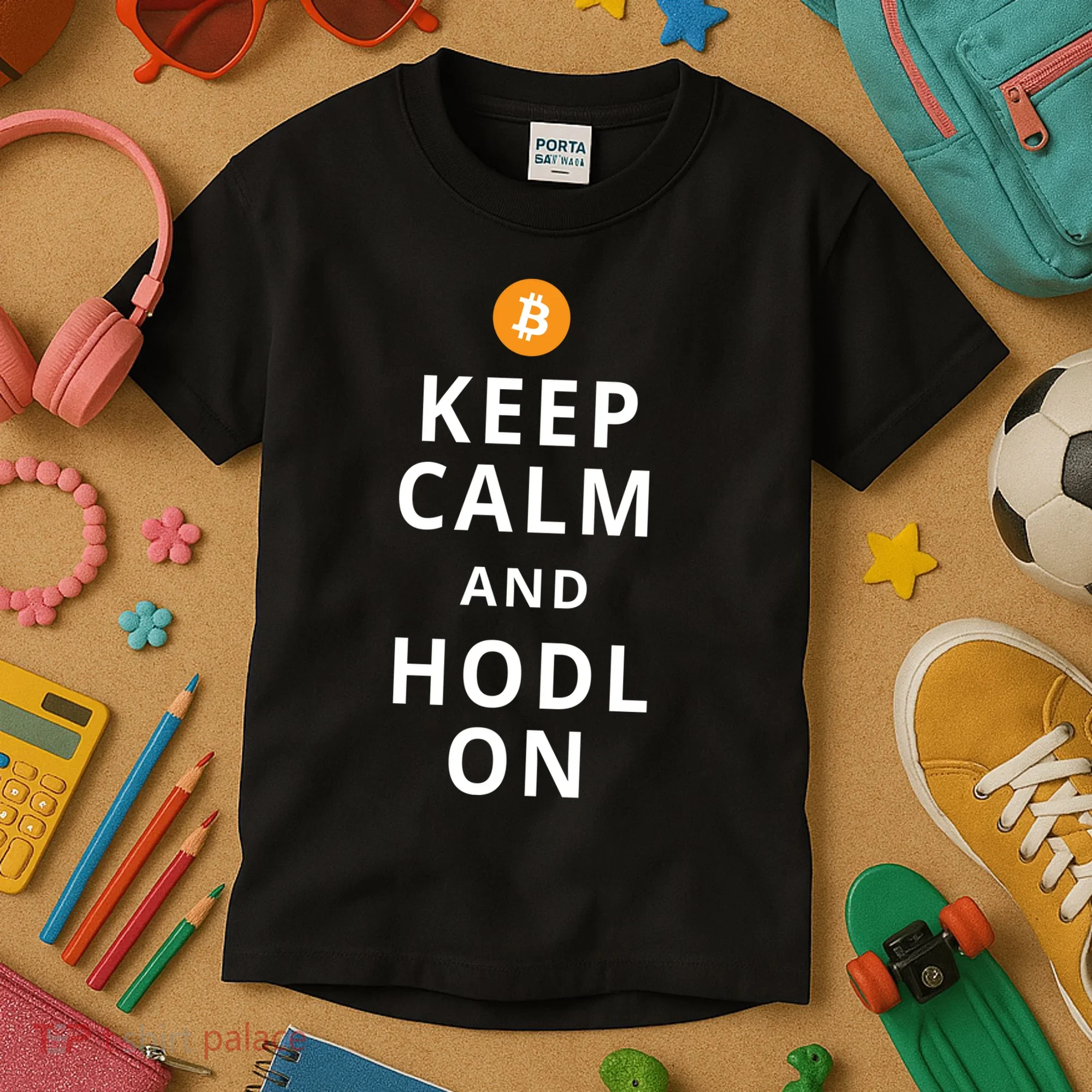Keep Cam And Hodl On Bitcoin Kids T-Shirt