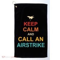 Keep Calm And Call An Airstrike Golf Towel thumb 0