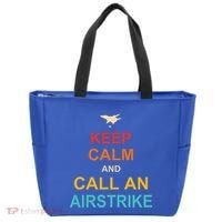 Keep Calm And Call An Airstrike Tote Bag thumb 0