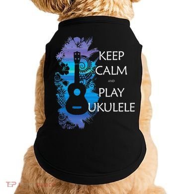 KEEP CALM And PLAY UKULELE Tribal Colorful Doggie Tank