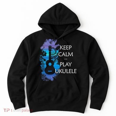 KEEP CALM And PLAY UKULELE Tribal Colorful Hoodie