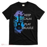 KEEP CALM And PLAY UKULELE Tribal Colorful T-Shirt thumb 0