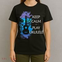 KEEP CALM And PLAY UKULELE Tribal Colorful T-Shirt thumb 4