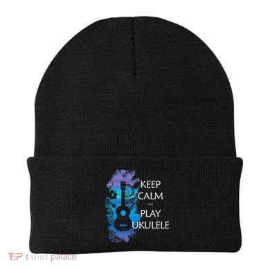 KEEP CALM And PLAY UKULELE Tribal Colorful Beanie