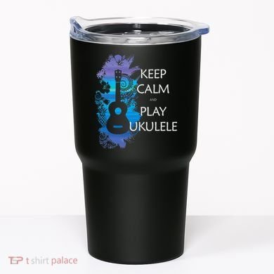 KEEP CALM And PLAY UKULELE Tribal Colorful Tumbler