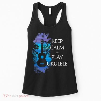KEEP CALM And PLAY UKULELE Tribal Colorful Women's Tank Top