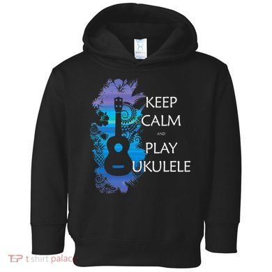 KEEP CALM And PLAY UKULELE Tribal Colorful Toddler Hoodie