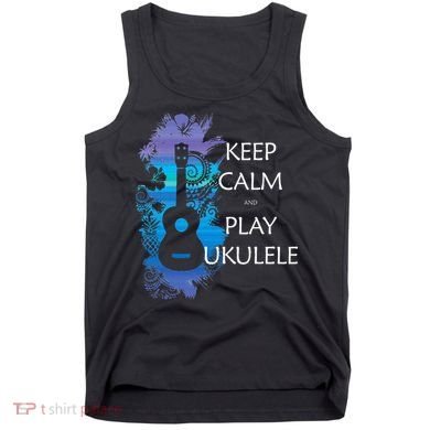 KEEP CALM And PLAY UKULELE Tribal Colorful Tank Top