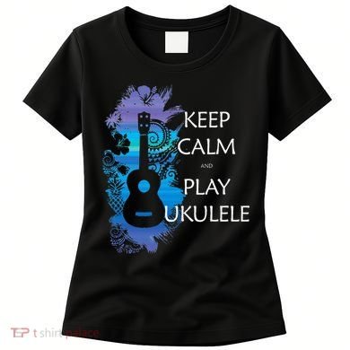KEEP CALM And PLAY UKULELE Tribal Colorful Women's T-Shirt