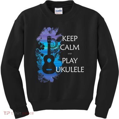 KEEP CALM And PLAY UKULELE Tribal Colorful Kids Sweatshirt